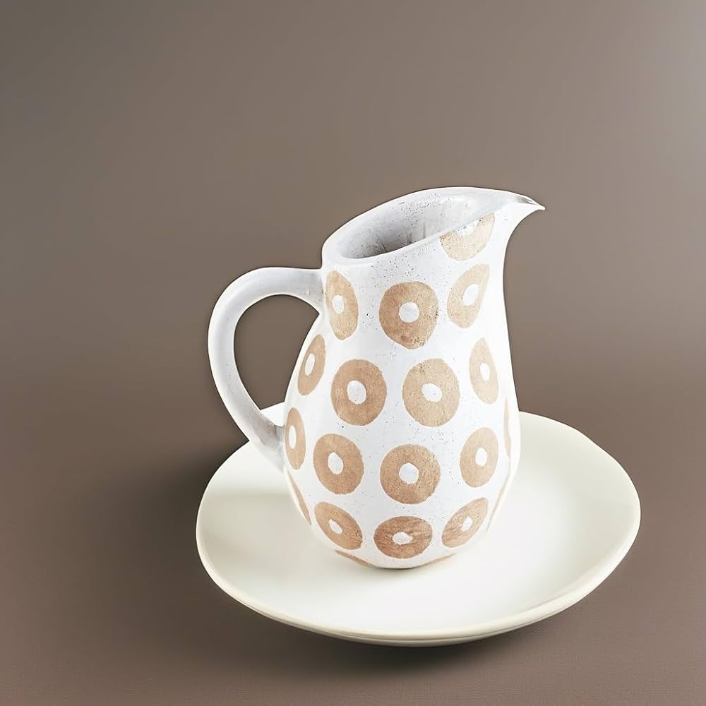 Amazon.com: Mud Pie White Dot Pitcher, 10